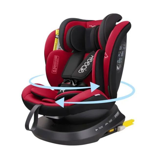 Livrenpoche : Reecle i-Size Siège Auto 360° Pivotant ISOFIX de la naissance à 12 ans (0-36 kg) Rouge - - Divers