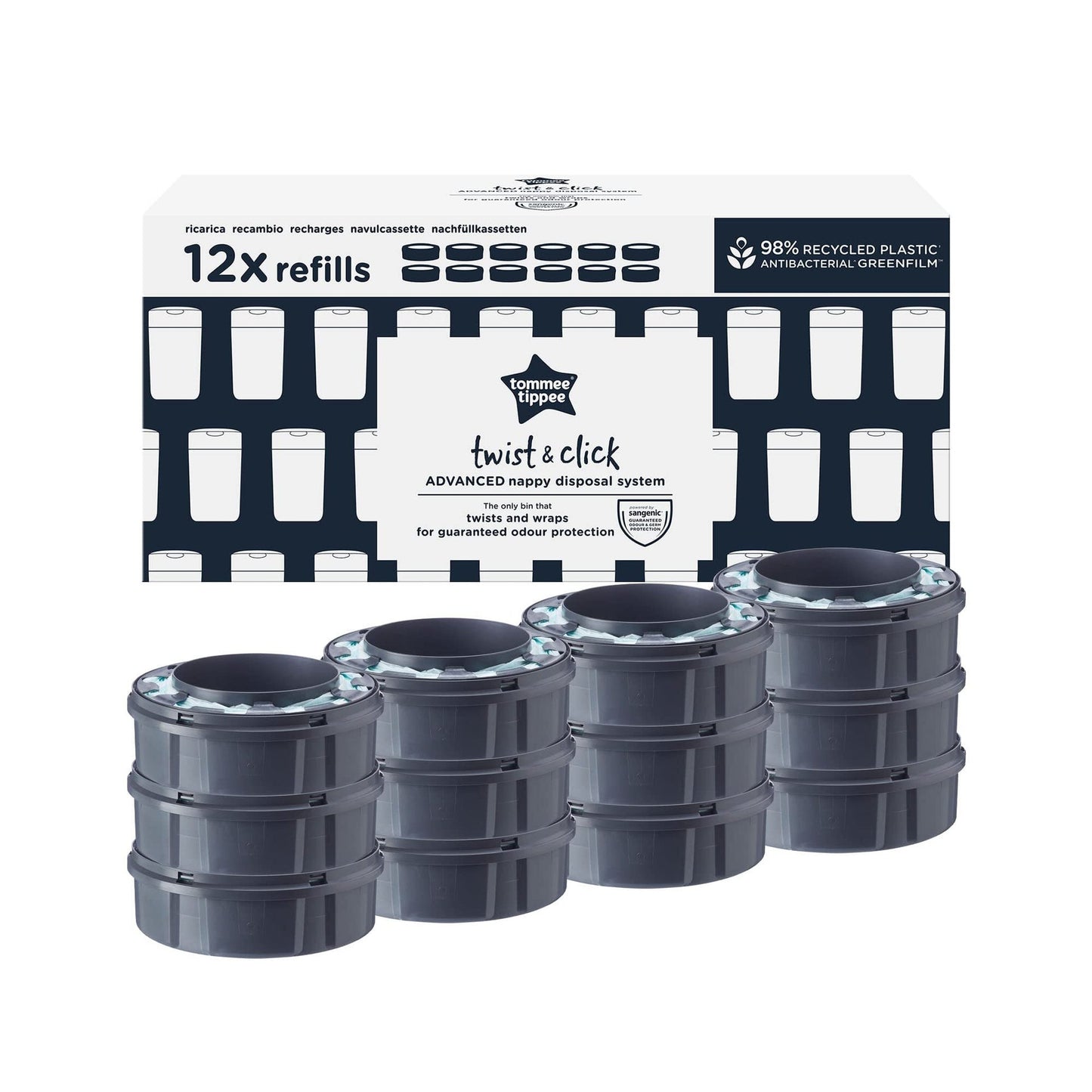 Tommee Tippee Recharges Poubelle A Couches Twist & Click Avec Greenfilm - - Divers