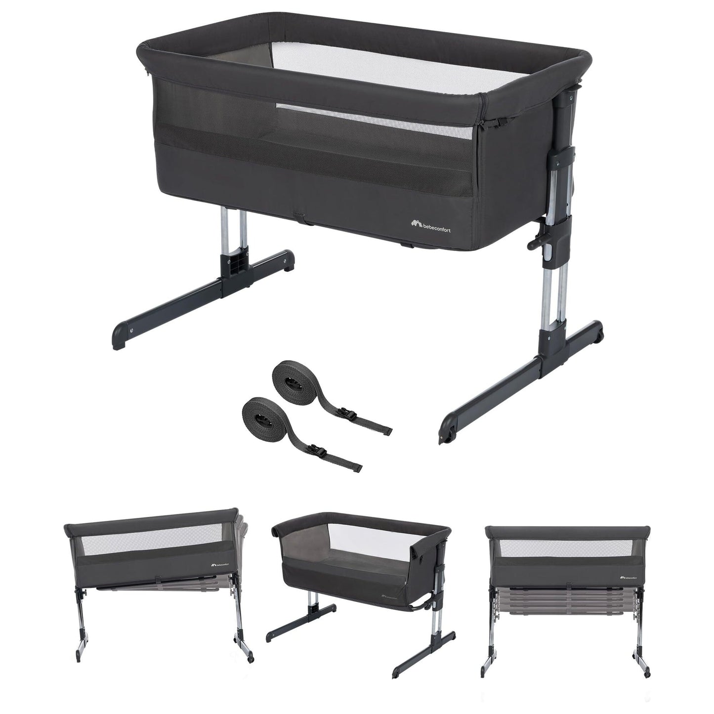 Bebeconfort Calidoo, Lit Cododo Bébé Et Berceau Bébé 2-En-1, 0-6 mois , berceau cododo inclinable, 5 hauteurs tinted graphite - - Divers