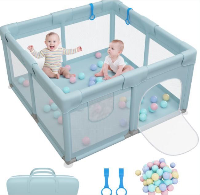 Parc Bébé pour enfants avec 30 boule 127 x 127 x 68cm Vert - - Divers