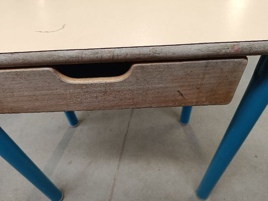 Table scolaire bureau bleu 60cm avec tiroir - - Divers