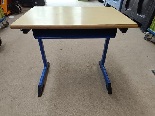 Table bleue bureau maternelle 55cm avec rangement - - Divers