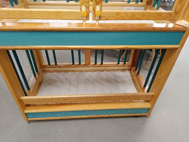 Lit double en bois 120 x 60 vert - - Divers