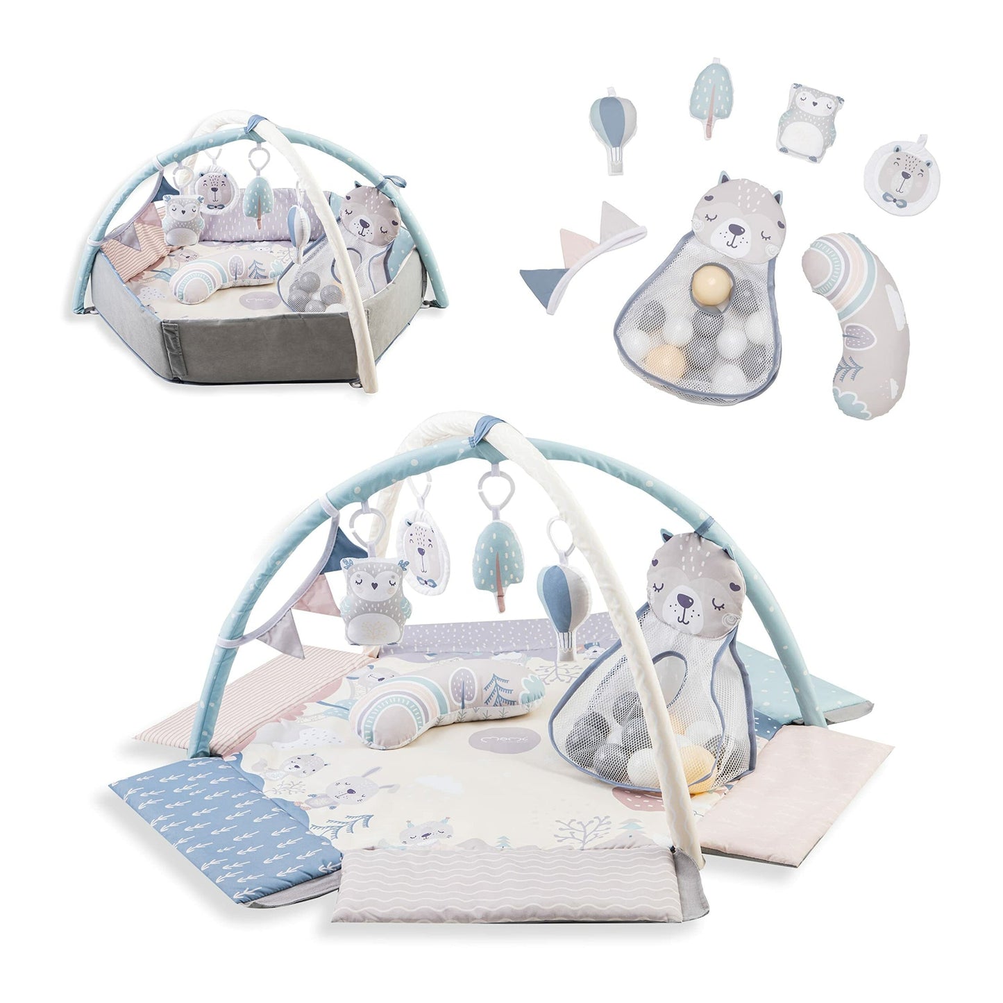 Livrenpoche : Arche de jeu momi pastel avec tapis 3 en 1 pour bébé -  - Divers