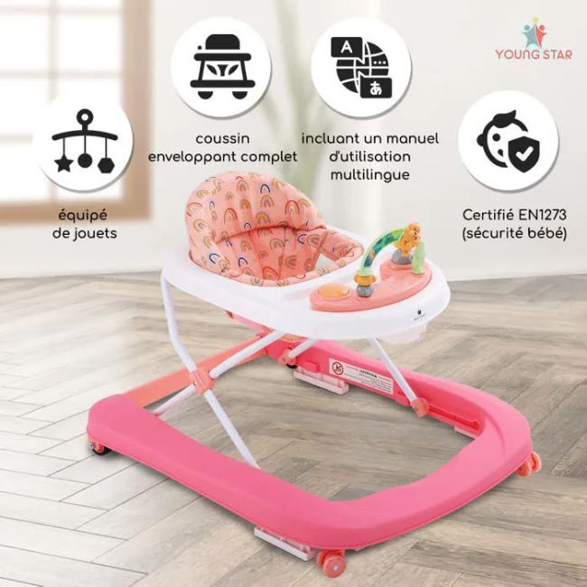 Livrenpoche : Trotteur YOUNGSTAR JuneBerry Delight - Rose - À partir de 6 mois -  - Divers
