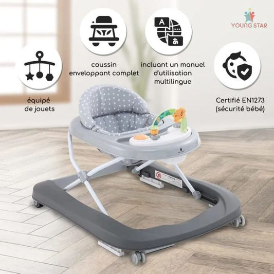 Livrenpoche : Trotteur 3 en 1, YOUNGSTAR petit bolide, 3 modes de jeux évolutifs, noir -  - Divers