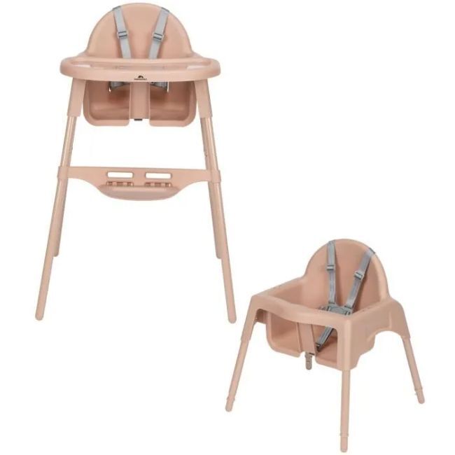 Livrenpoche : Chaise haute bébé BEBECONFORT Meely 2 en 1, évolutive en petite chaise, De 6 mois à 3 ans rose -  - Divers