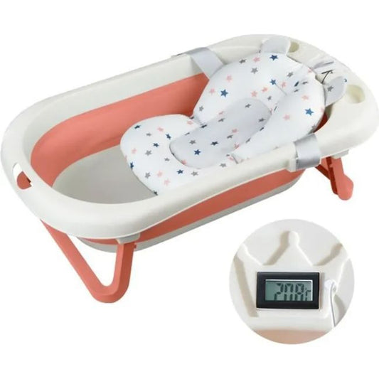 Livrenpoche : Baignoire Pliable Bébé Pliante Évolutive - SINBIDE - Avec Coussin de Bain et Thermomètre -  - Divers