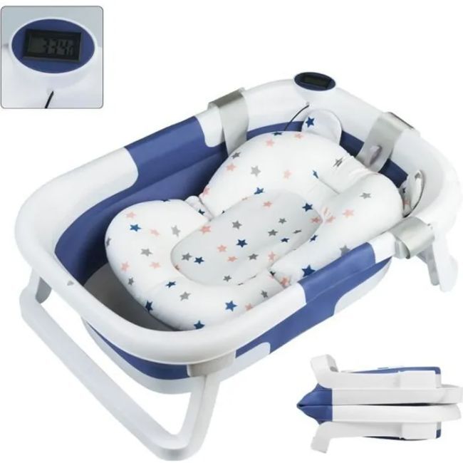 Livrenpoche : Baignoire Pliable Bébé Évolutive Avec Coussin de Bain et Thermomètre -  - Divers