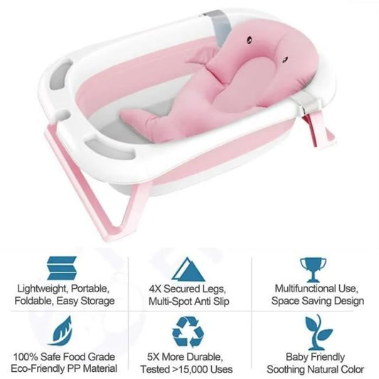 Livrenpoche : Baignoire pliante bébé évolutive avec thermomètre et coussin de bain -  - Divers