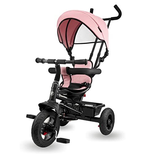 Livrenpoche : Hypermotion Tricycle Pour Enfants De 1 An À 20 Kg, Vélos Pour Enfants, 1 - 4 ans, vélo pour enfants avec guidon de poussée, tricycle, poignée pour les parents, tricycle rose -  - Divers