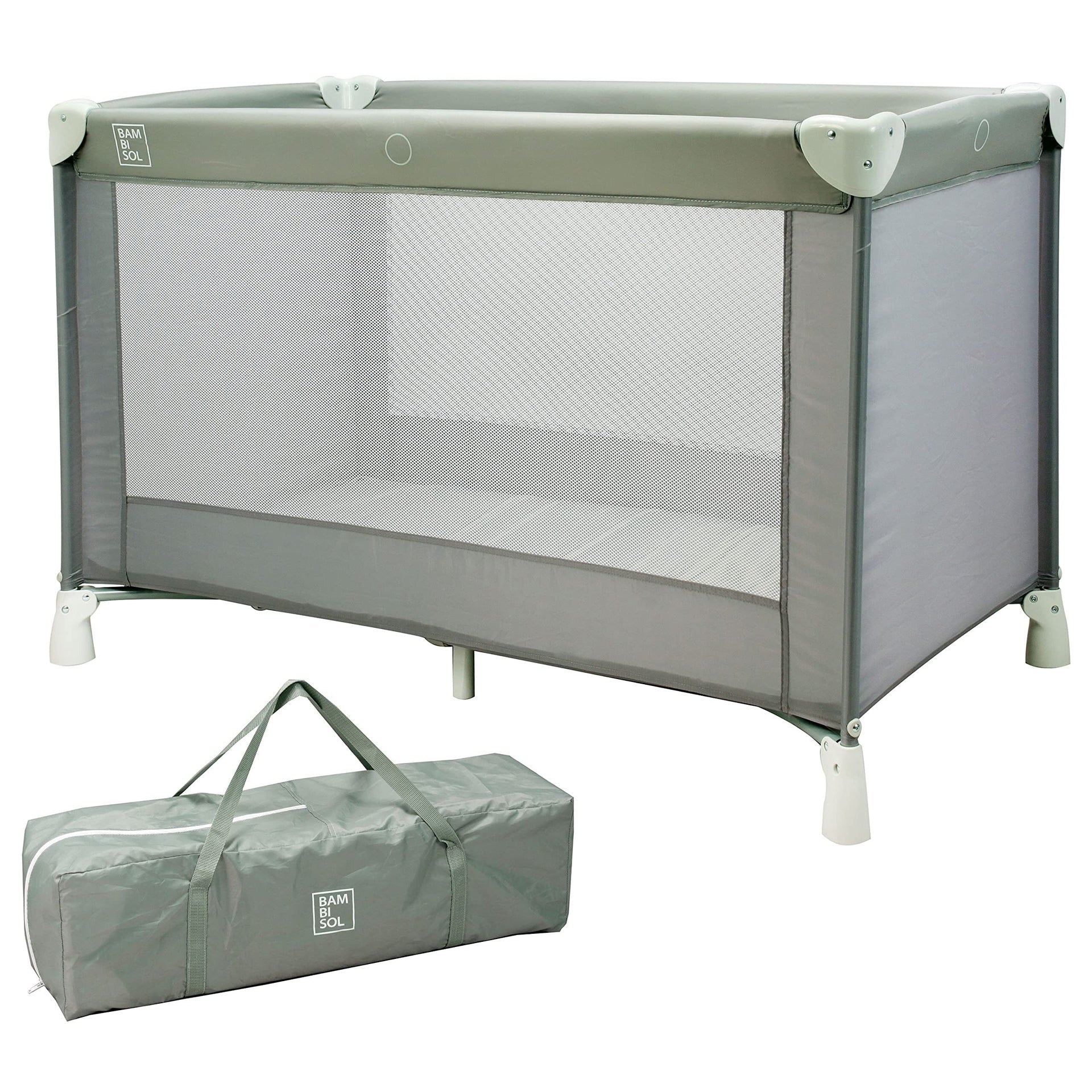 Livrenpoche : Lit parapluie naissance Bambisol 120x60cm - Matelas et sac de voyage inclus -  - Divers