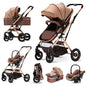 Livrenpoche : Poussette 3 en 1 bébé combinée Kitytety avec nacelle et siège auto -  - Divers