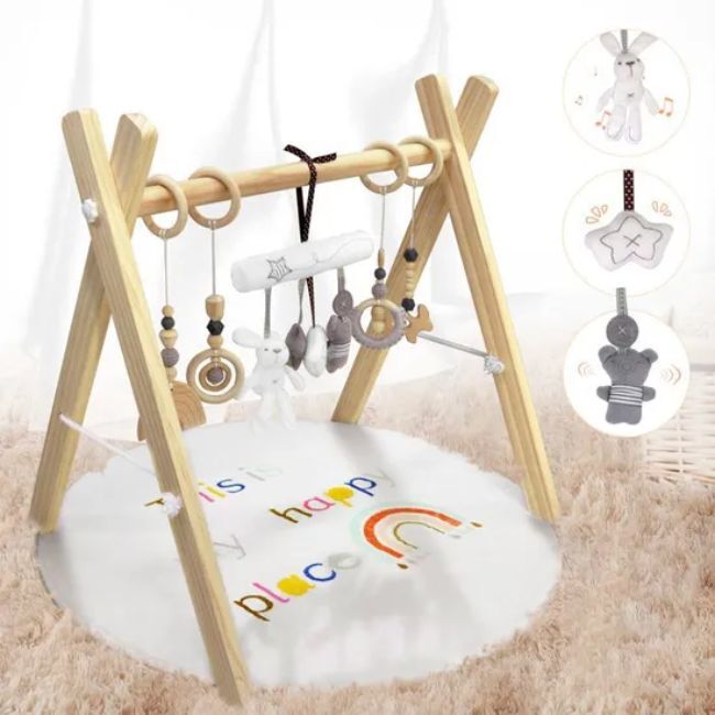 Livrenpoche : Tapis d'éveil et d'activités transportable en bois pour bébé -  - Divers