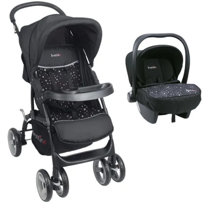 Livrenpoche : Poussette + Siège auto Trottine Cassiope2 Noir étoile R129 -  - Divers