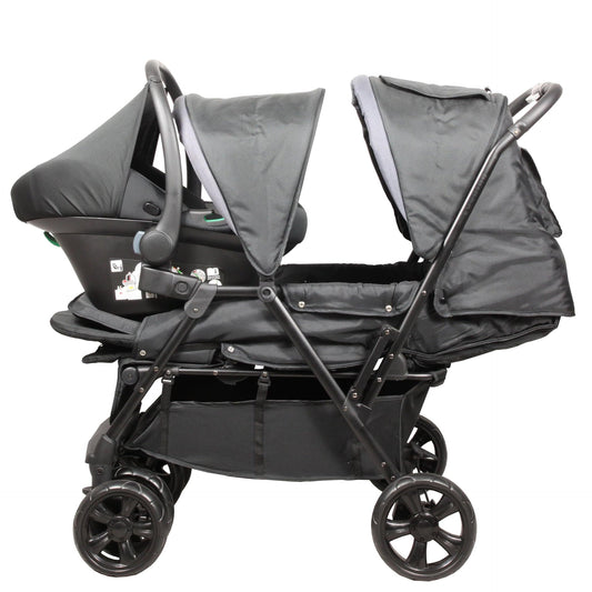 Livrenpoche : Poussette Double 2 - En - 1 Bambisol dès la naissance et 1 cosy siège auto gr0+ i - Size inclus -  - Divers