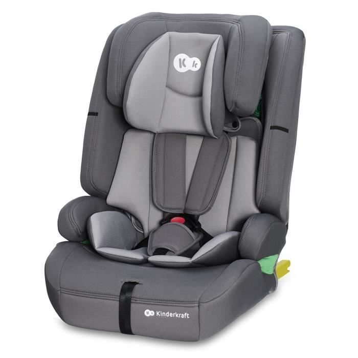 Livrenpoche : Siège auto I-size 76-150 cm - KINDERKRAFT SAFETY FIX2 - de 15 mois à 12 ans - Isofix fixation - L'Appui-tête réglage - Gris -  - Divers