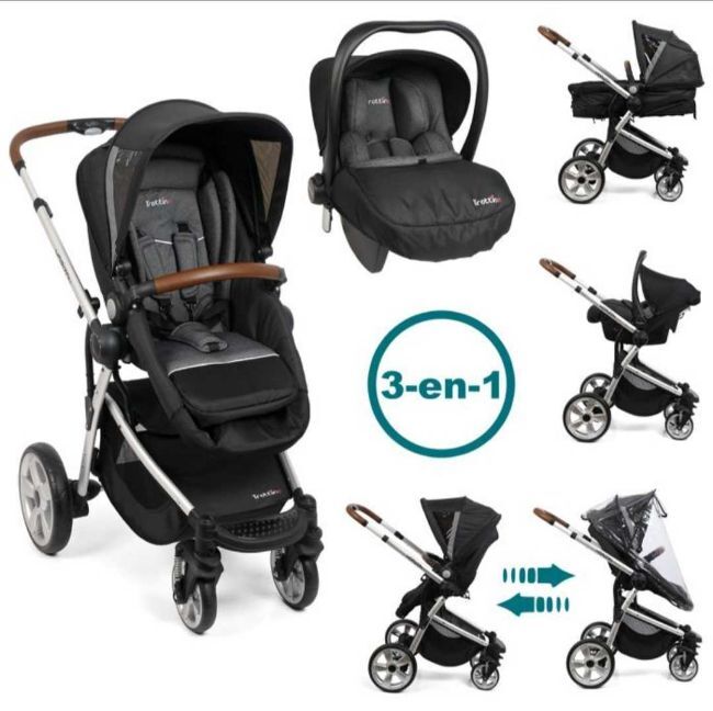 Livrenpoche : TROTTINE Pack Poussette 3 en 1 réversible + Siège auto bébé R129 TS HORIZON 2 Lx Silver -  - Divers