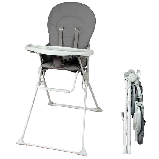 Livrenpoche : chaise haute bébé pliable fixe Bambisol | ultra compacte et légère, tablette amovible réglable | grise -  - Divers
