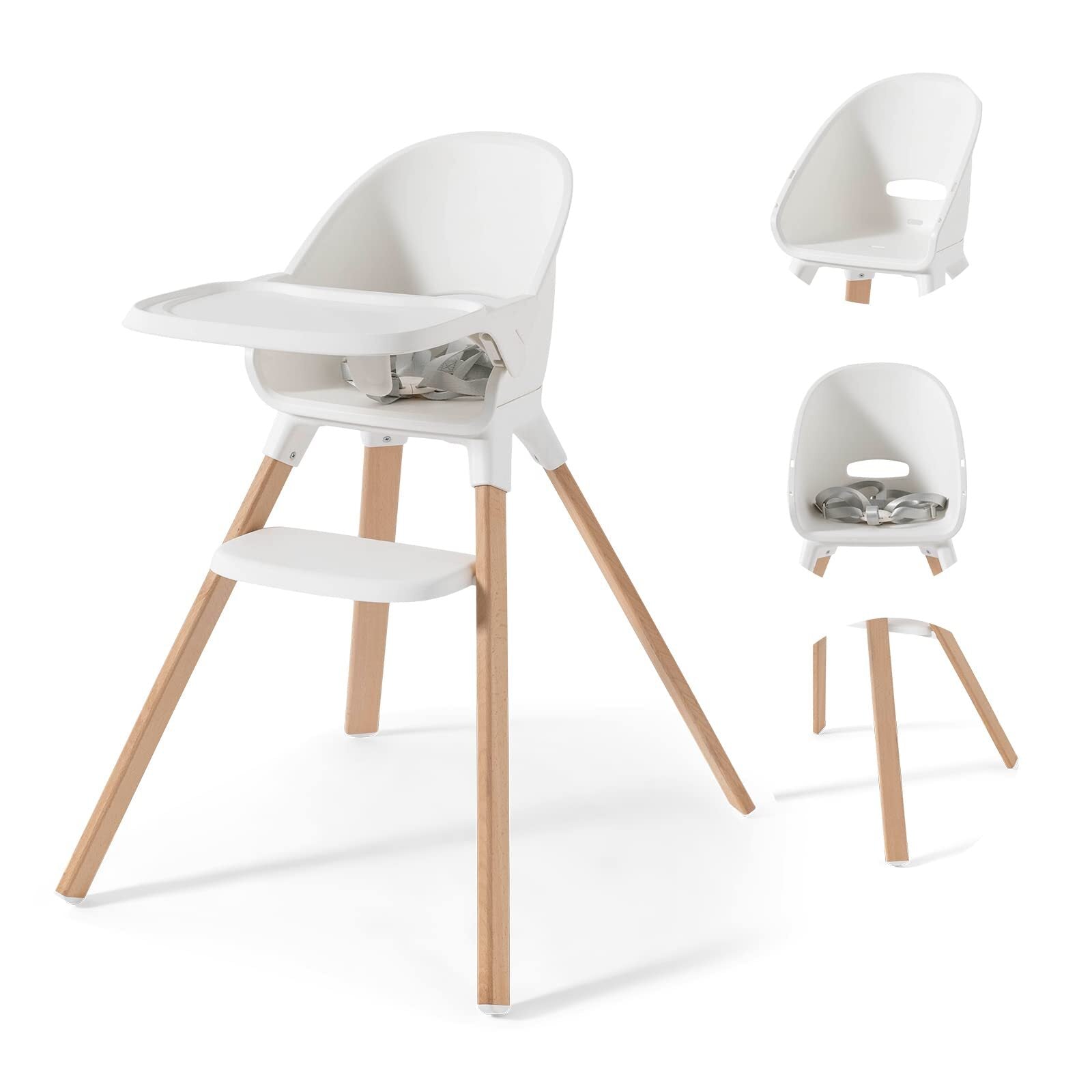 Chaise Haute Pour Bébé - Blanc Twistshake + Kit repas ClickMate Mini -  - Divers