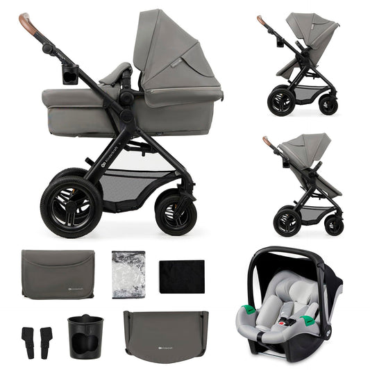 Poussette 3 En 1 Kinderkraft Moov2 De La Naissance À 27 Kg, Siège Auto Mink Pro I-Size inclus Gris -  - Divers