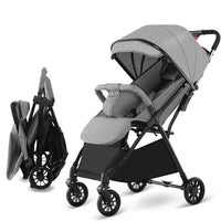 Poussette citadine compacte KITYTETY - De la naissance à 3 ans - Putter double sens, Dossier réglable, Double Frein - Gris
