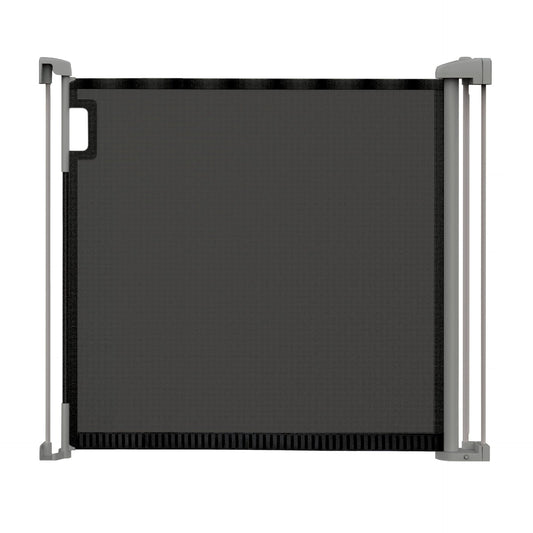 Barrière de sécurité rétractable avec filet escamotable jusqu'À 132cm Large, 76cm Haut, Fixation Murale - Noir -  - Divers