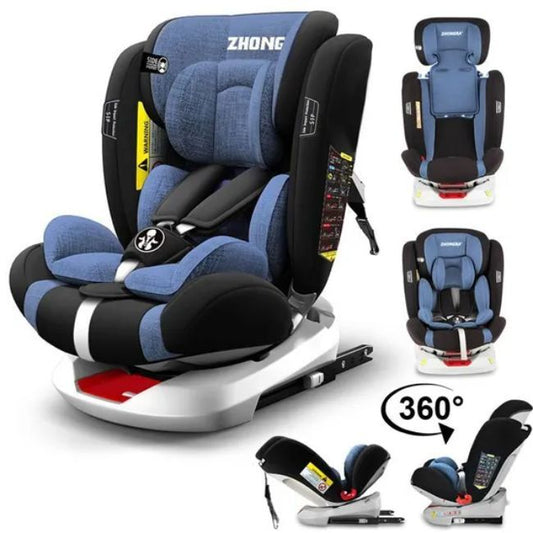 Siège Auto Pivotant 360° ISOFIX LATCH 40-150 cm, 0 à 12 ans, I-SIZE - Groupe 0+/1/2/3 Bleu -  - Divers