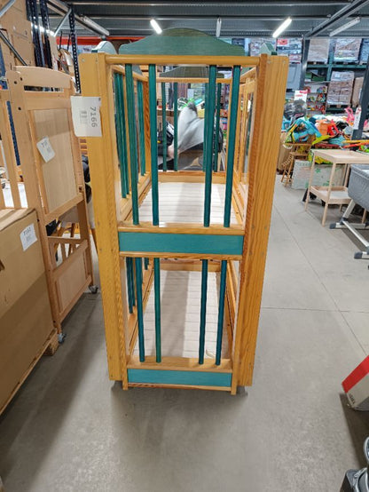 Lit double en bois 120 x 60 vert -  - Divers