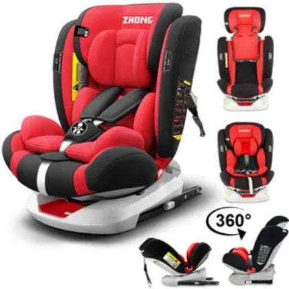 KITYTETY Siège Auto Pivotant 360° ISOFIX LATCH - 40-150 cm de 0 à 12 ans - Groupe 0+/1/2/3 (0-36kg) - Têtière réglable, Inclinable - Rouge -  - Divers