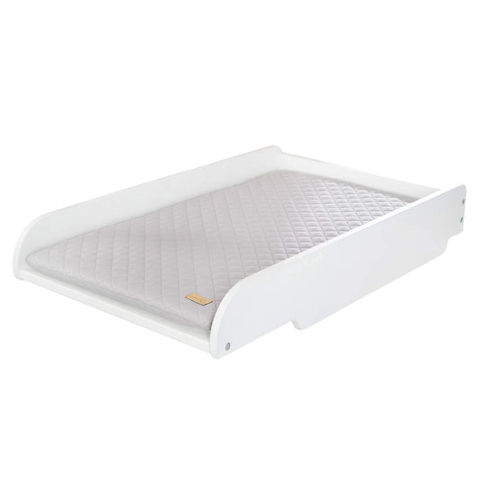 Roba Plan À Langer À Poser Sur Lits Bébé De 60x120 cm Et 70x140 cm + Matelas Imperméable Gris Roba Style - Bois laqué blanc -  - Divers