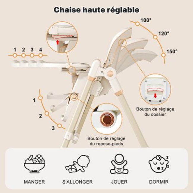 Chaise haute transat Magicfox -  - Divers
